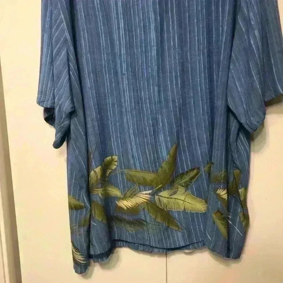 Puritan Vintage Mens Casual Button Down Hawaiian Striped Palm Leaf Shirt Sz 3XL - Picture 6 of 12